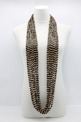 JIANHUI London NEXT PASHMINA NECKLACE WOODEN BEADS MOSAIC