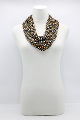 JIANHUI London NEXT PASHMINA NECKLACE WOODEN BEADS MOSAIC