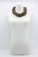 JIANHUI London NEXT PASHMINA NECKLACE WOODEN BEADS MOSAIC