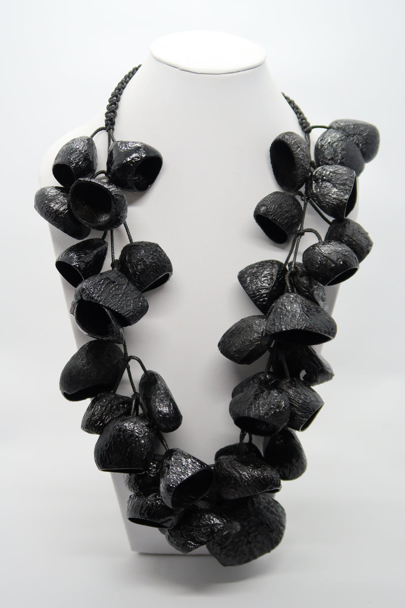 Recycled Pangium Seed Shells Necklace | Eco-Friendly Bold Jewelry for Weddings & Events