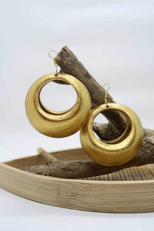 Lunar Curve – Bamboo Crescent Handmade Earrings