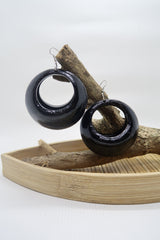 Lunar Curve – Bamboo Crescent Handmade Earrings
