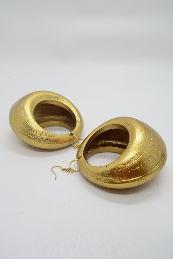 Lunar Curve – Bamboo Crescent Handmade Earrings