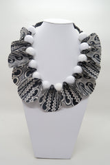 Petals on beads necklace made from recycled textile
