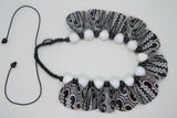 Petals on beads necklace made from recycled textile
