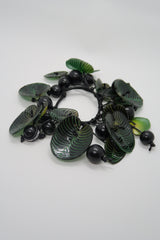 Handmade Coccoloba Leaf Bracelet – Recycled Plastic & Wood Statement Jewelry
