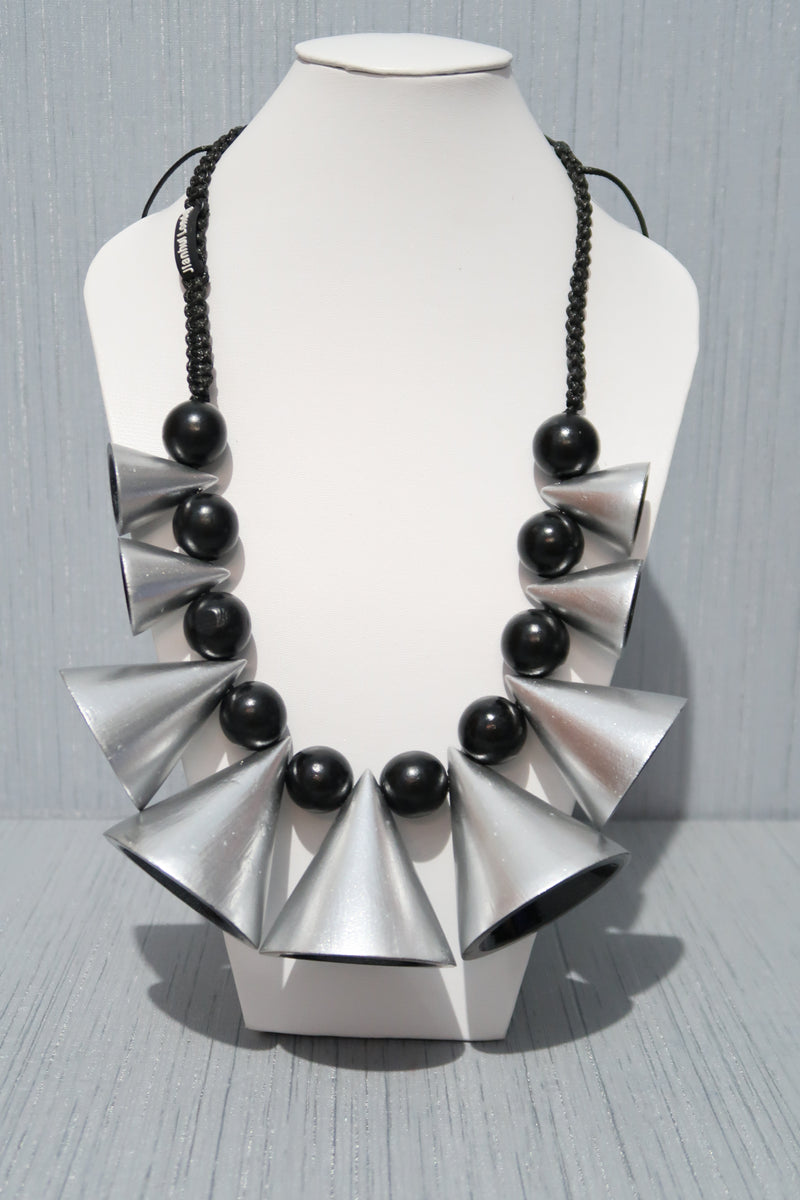 Handmade Cones from recycled wood necklace