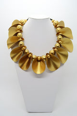 Petals on beads necklace made from recycled textile