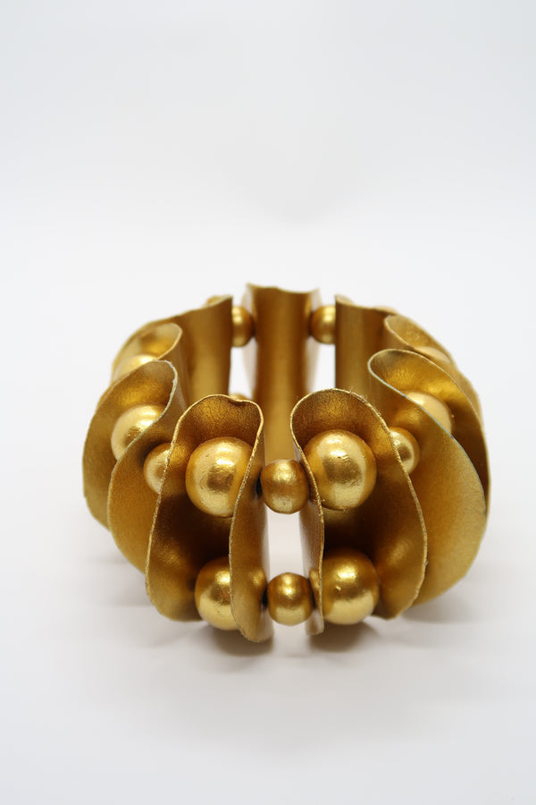 Petals on beads bracelet made from recycled textile