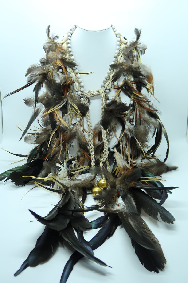 Asmat Tribal Feather Necklace – Multi-Wear Ethnic Accessory