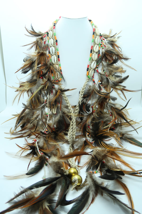 Asmat Tribal Feather Necklace – Multi-Wear Ethnic Accessory