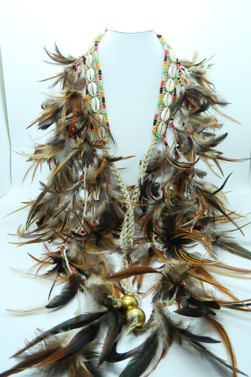 Asmat Tribal Feather Necklace – Multi-Wear Ethnic Accessory