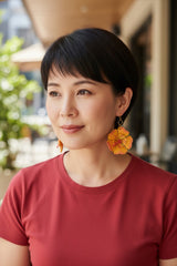 Plumeria Flower Earrings made from recycled plastic water bottles