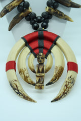 Handmade Asmat Tribal Necklace – Carved Figure Pendant