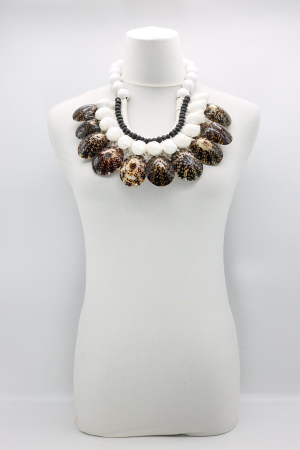 Fan Shape Short Necklace From Upcycled Sea Shells - Jianhui London