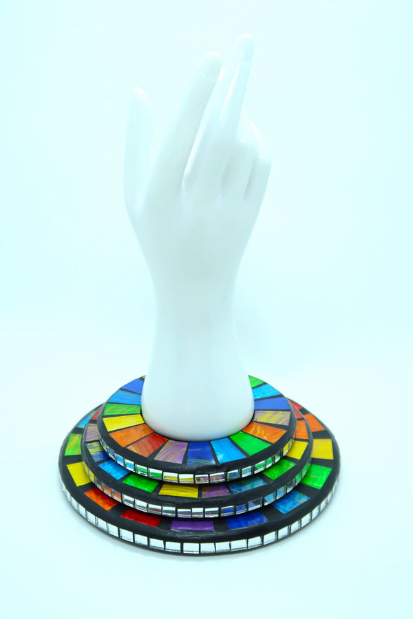 Unique Handmade Mosaic 3 Bracelets – Sustainable Recycled Materials - Set