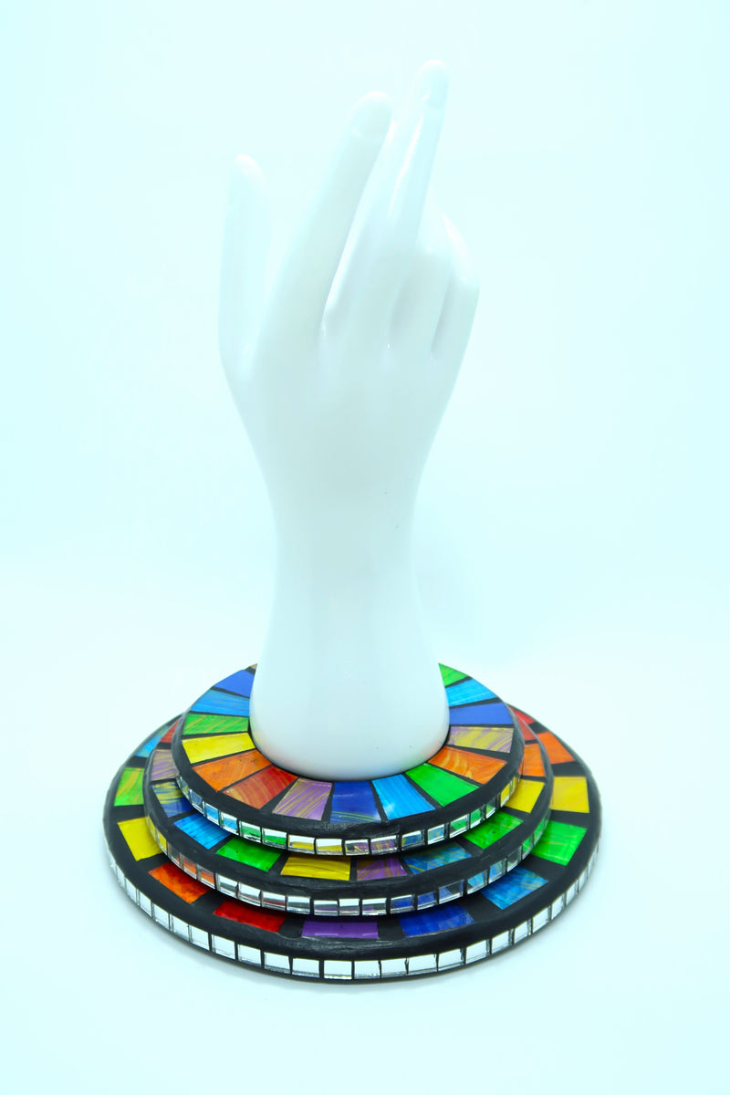 Unique Handmade Mosaic 3 Bracelets – Sustainable Recycled Materials - Set