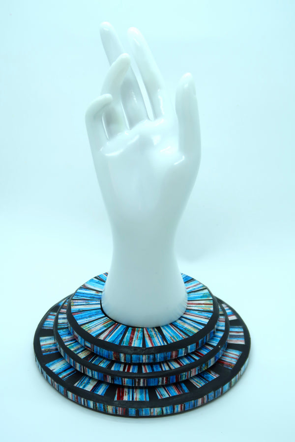 Unique Handmade Mosaic 3 Bracelets – Sustainable Recycled Materials - Set