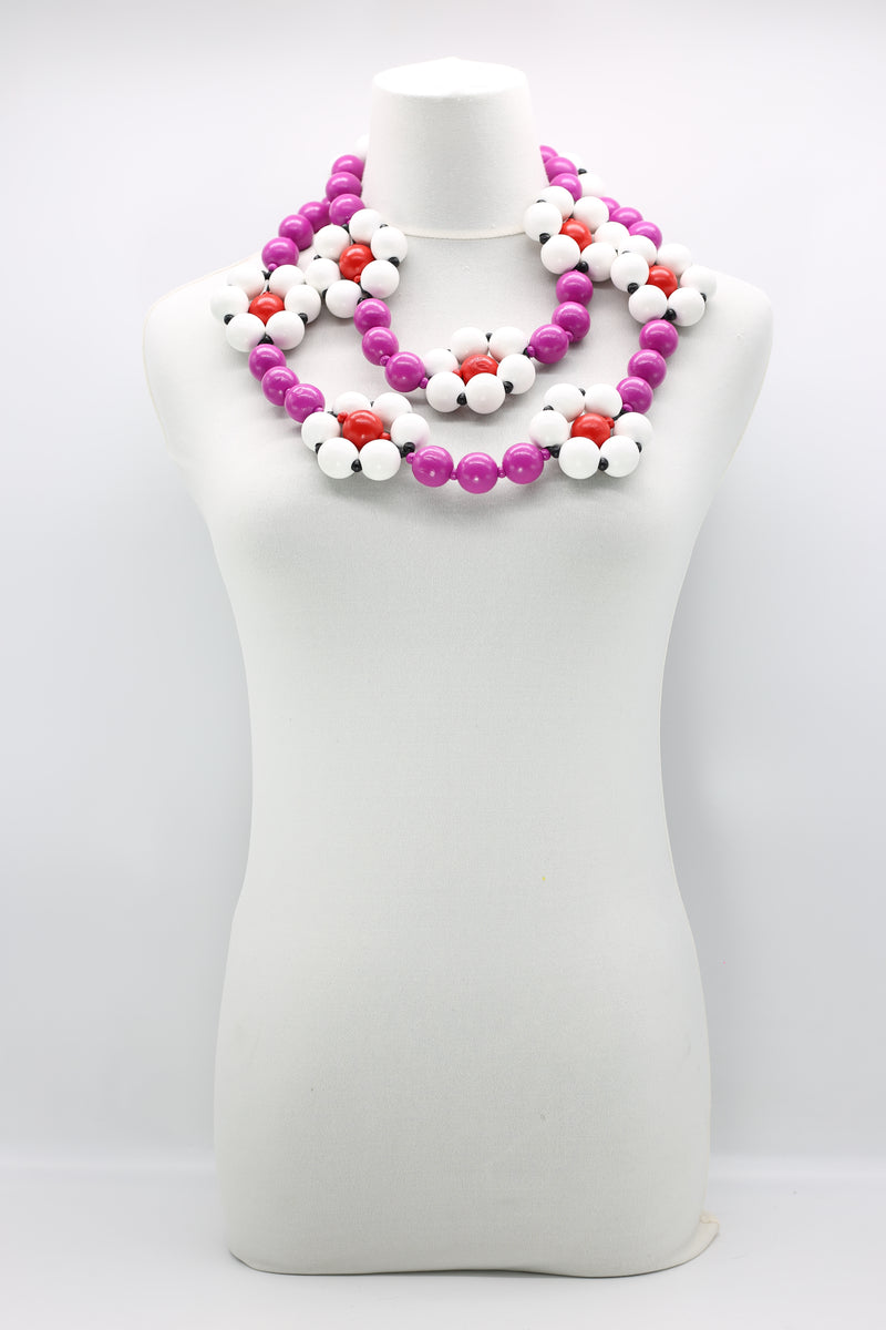 Recycled Wooden Beads Flower Necklace - Jianhui London