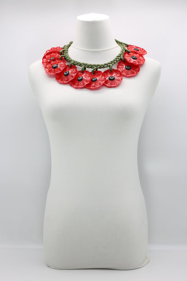 FLOWER NECKLACE MADE FROM RECYCLED PLASTIC BOTTLE - Jianhui London