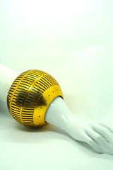 Bold Boho Globe Bangle – Handmade Upcycled Coconut Shell Statement Jewelry