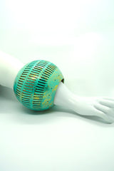 Bold Boho Globe Bangle – Handmade Upcycled Coconut Shell Statement Jewelry