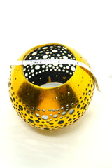 Bold Boho Globe Bangle – Handmade Upcycled Coconut Shell Statement Jewelry