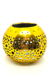 Bold Boho Globe Bangle – Handmade Upcycled Coconut Shell Statement Jewelry