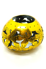 Bold Boho Globe Bangle – Handmade Upcycled Coconut Shell Statement Jewelry