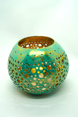 Bold Boho Globe Bangle – Handmade Upcycled Coconut Shell Statement Jewelry