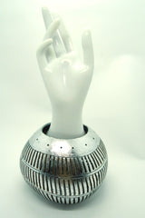 Bold Boho Globe Bangle – Handmade Upcycled Coconut Shell Statement Jewelry