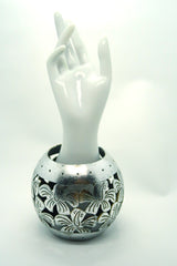 Bold Boho Globe Bangle – Handmade Upcycled Coconut Shell Statement Jewelry