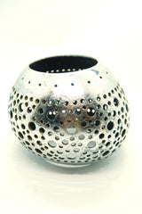 Bold Boho Globe Bangle – Handmade Upcycled Coconut Shell Statement Jewelry