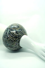 Handmade Statement Round Globe Bracelet from Upcycled Coconut Shell & Sea Shells