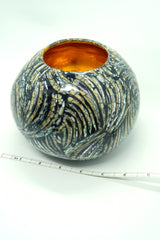 Handmade Statement Round Globe Bracelet from Upcycled Coconut Shell & Sea Shells