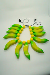 Handmade Recycled Wood Banana Necklace – Andy Warhol Inspired Boho Statement Jewelry