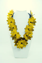 Water Lily Flower Statement Necklace – Handmade Sustainable Jewelry - Upcycled coconut shells