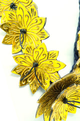 Water Lily Flower Statement Necklace – Handmade Sustainable Jewelry - Upcycled coconut shells