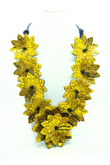 Water Lily Flower Statement Necklace – Handmade Sustainable Jewelry - Upcycled coconut shells