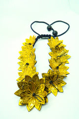 Water Lily Flower Statement Necklace – Handmade Sustainable Jewelry - Upcycled coconut shells