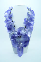 Iris Flower Necklace Inspired by Van Gogh – Lightweight Handmade Art Jewelry