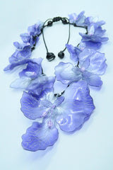 Iris Flower Necklace Inspired by Van Gogh – Lightweight Handmade Art Jewelry