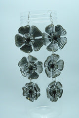 Recycled Plastic Plumeria Dangle Earrings – Handmade Lightweight Statement Jewelry