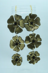 Recycled Plastic Plumeria Dangle Earrings – Handmade Lightweight Statement Jewelry