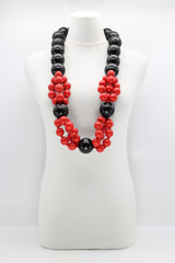 Recycled Giant Wooden Beads Mixed With 22mm Beads Necklace - Jianhui London