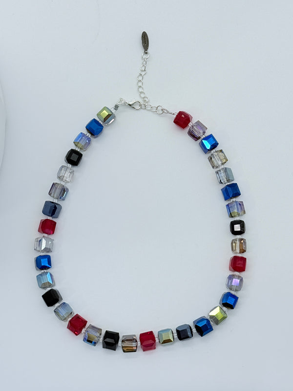 Big Crystal Cube Bead Necklace – Modern Classic Sparkle