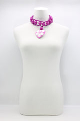 Recycled Small Wooden Beads 8 -shape Necklace With Polkadot Heart - Jianhui London