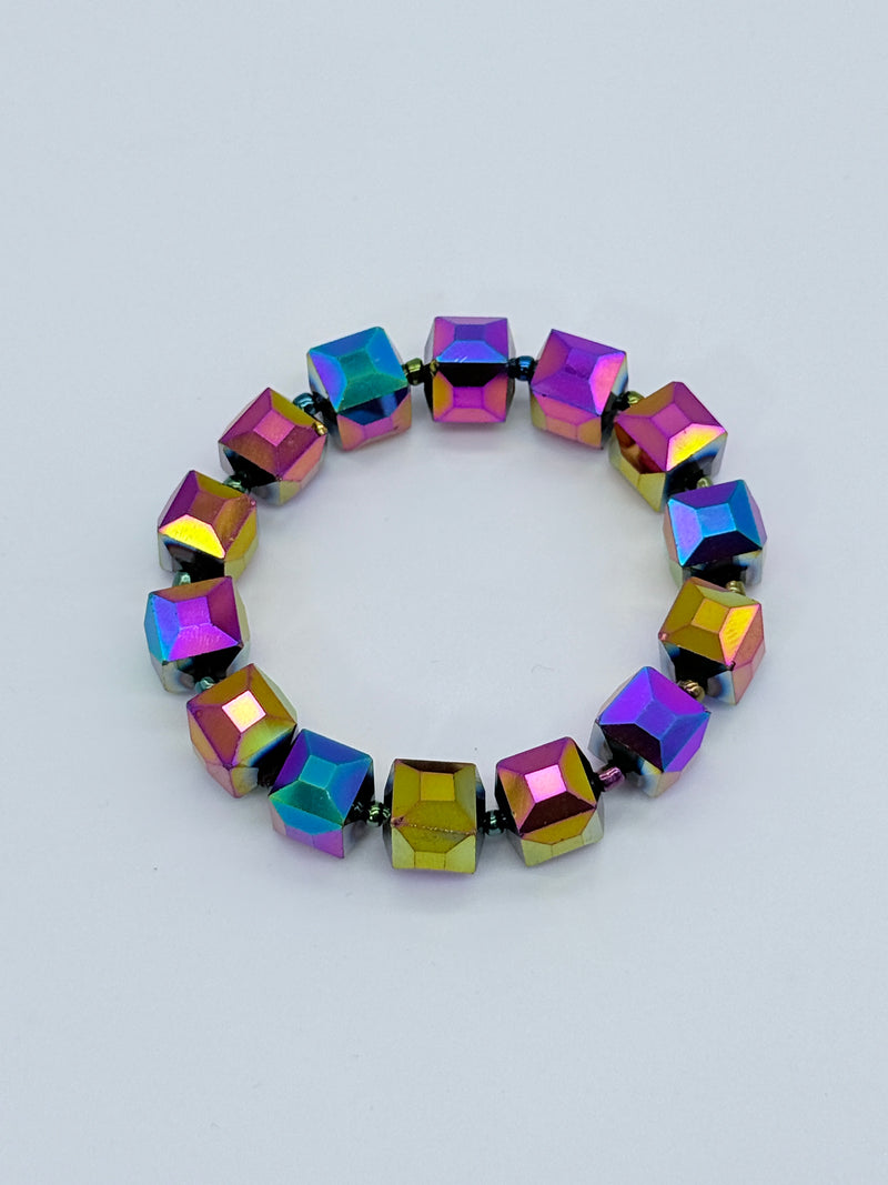 Big Crystal Cube Bead Bracelet – Modern Classic Sparkle