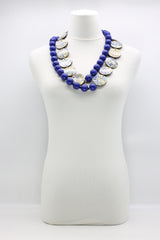 Wooden beads with Upcycled Shells Necklace - Jianhui London