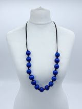 Classic Round Bead Short Necklace – Recycled Wood Elegance
